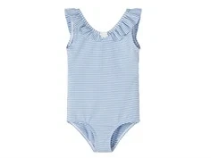 Name It silver lake blue badedragt neon striber